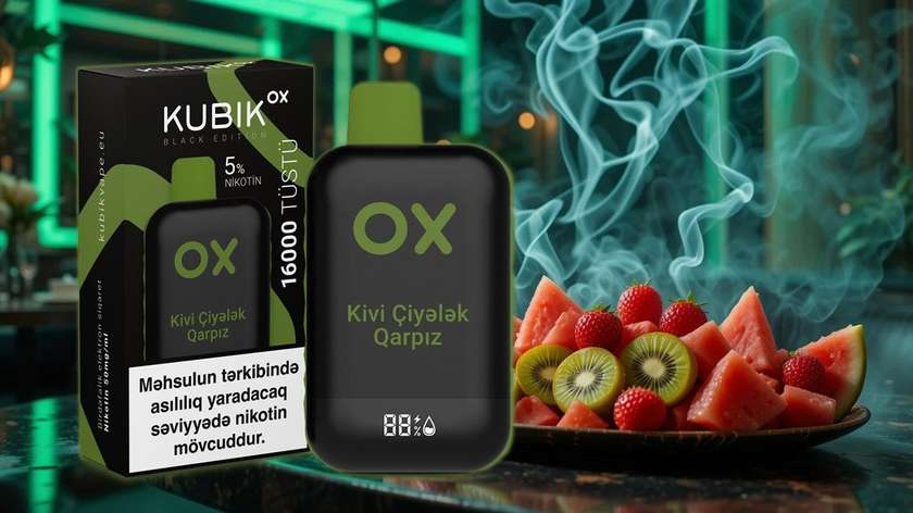 Kubik OX Kivi Çiyələk Qarpız 16000 Tüstü