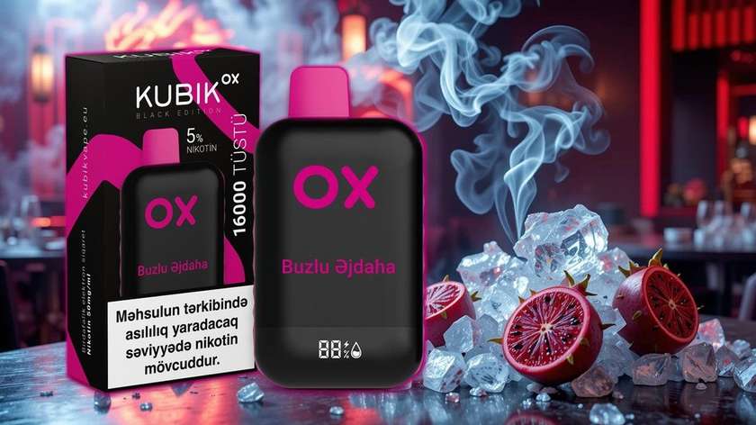 Kubik OX Buzlu Əjdaha Meyvəsi 16000 Tüstü
