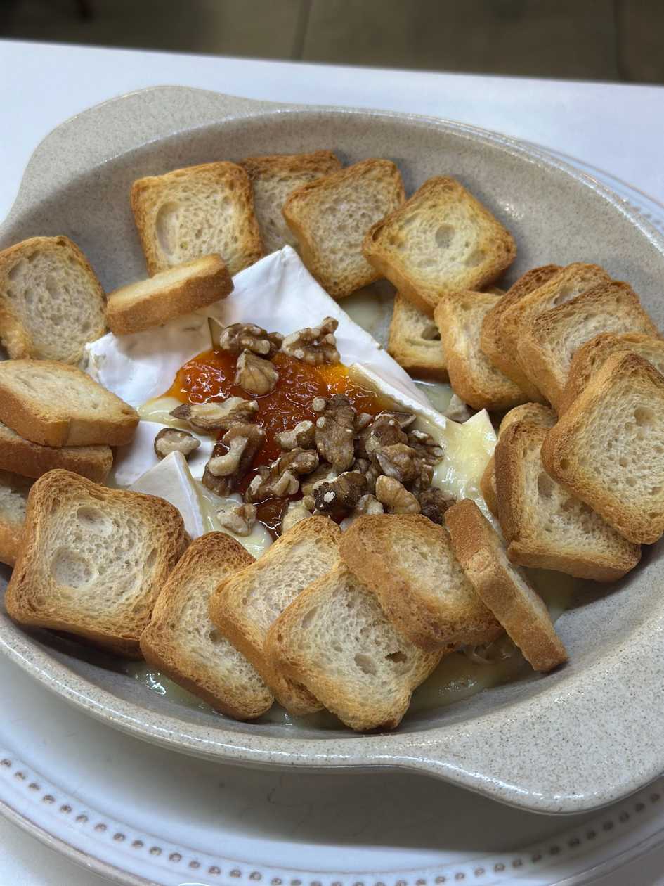 Brie Cheese with Pumpkin Jam and Walnuts