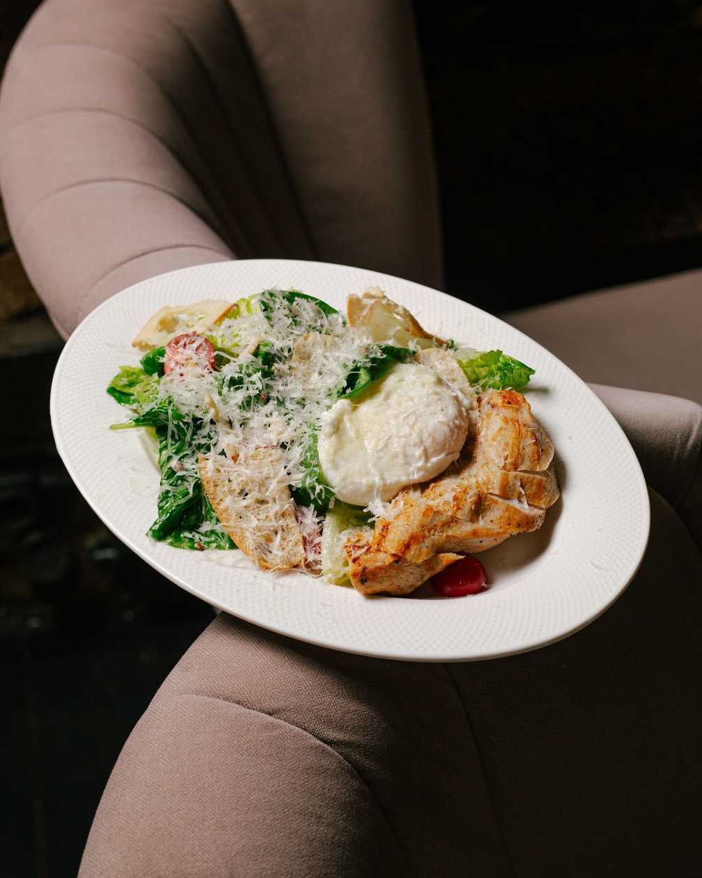 Chicken and Poached Egg Salad