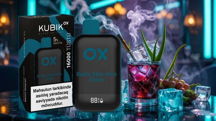 Kubik OX Buzlu Aloe Vera Üzüm 16000 Tüstü