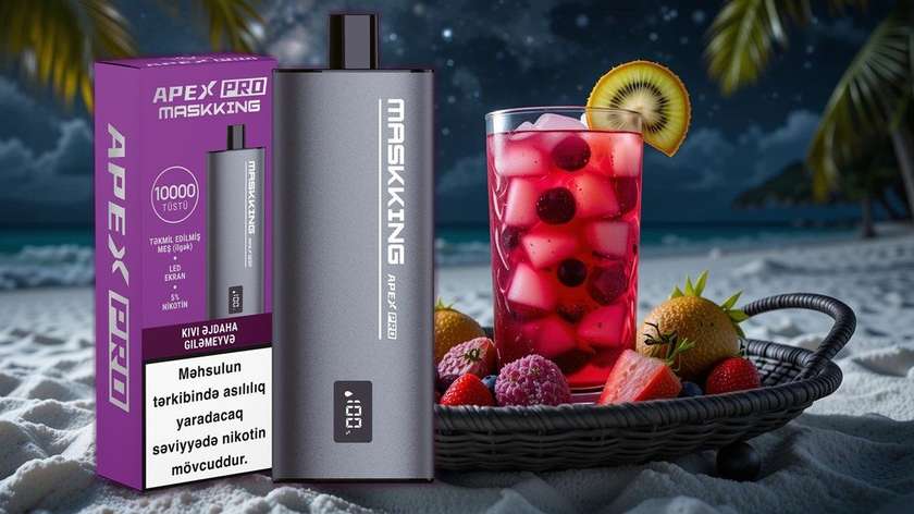 MASKKİNG Apex Pro Kivi Əjdaha Giləmeyvə 10 000 tüstü