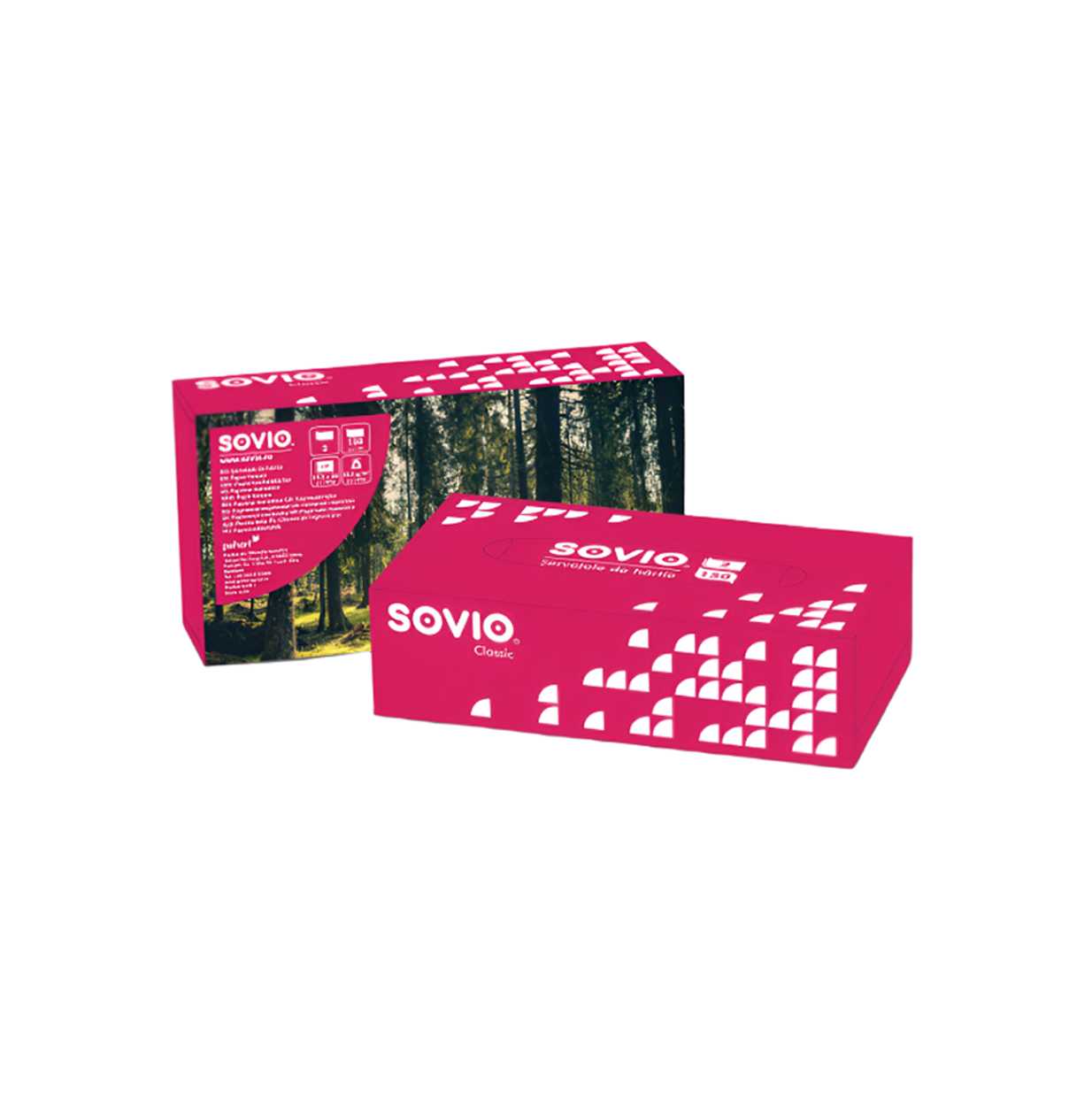 Sovio, Servetele Faciale, 2 Straturi, 150 buc/set