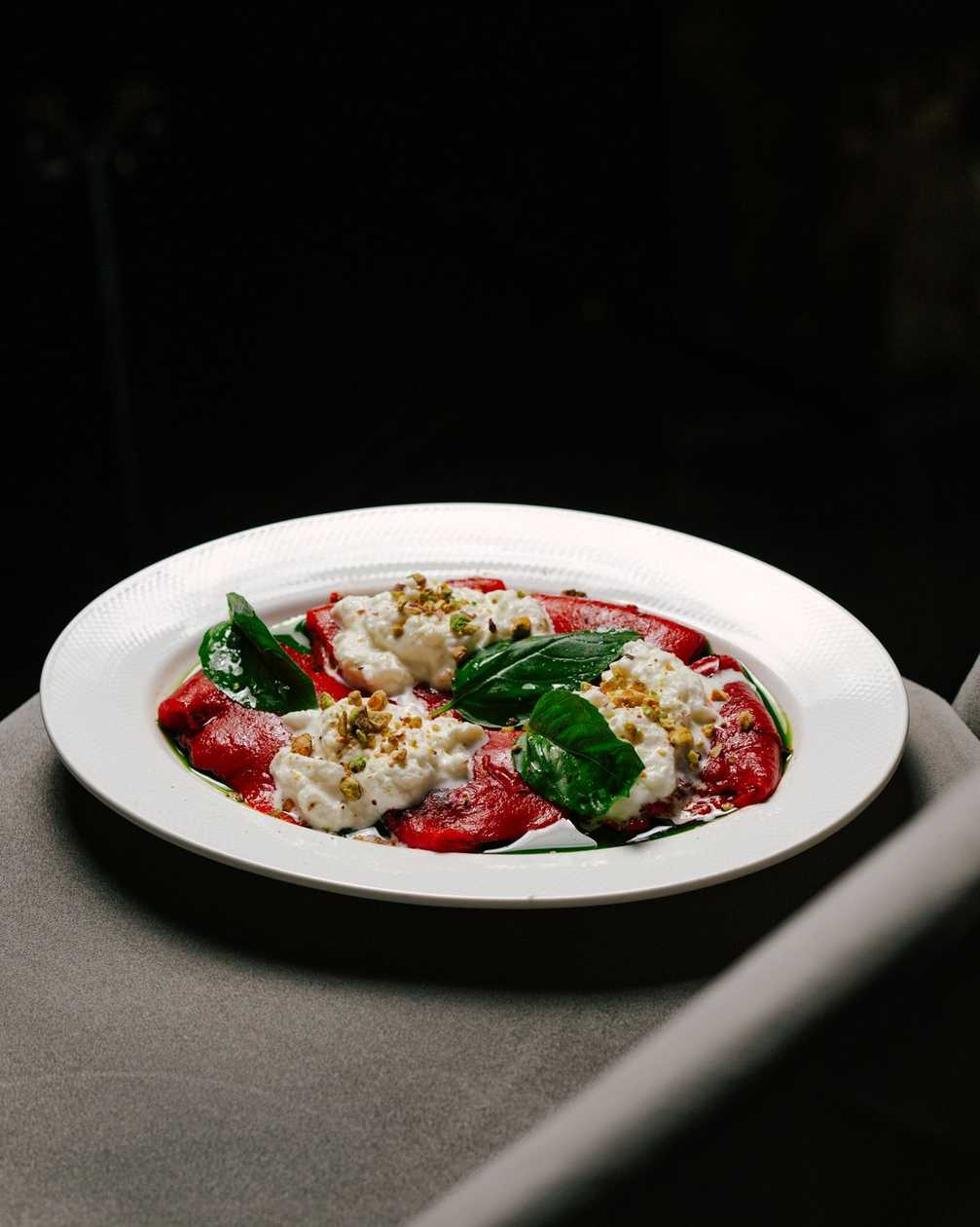 Roasted Peppers with Stracciatella
