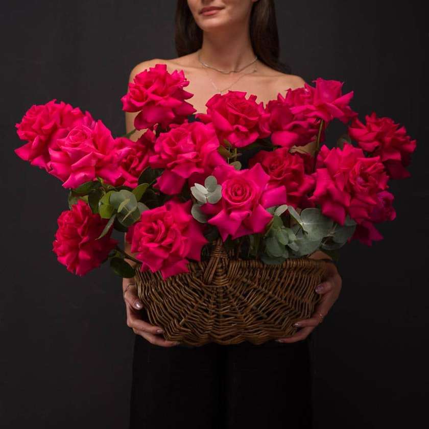 Basket With Flowers LOVE