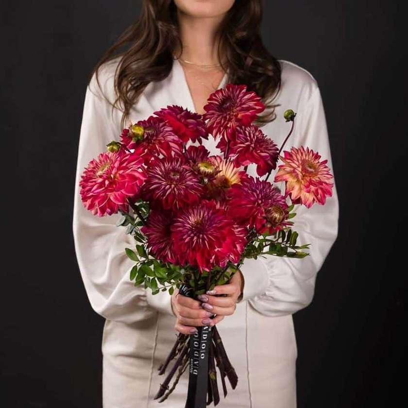 Claret Red Dahlia Bouquet