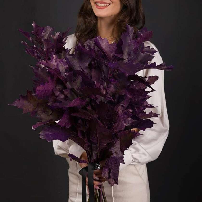 Purple Decorative Leaves Bouquet