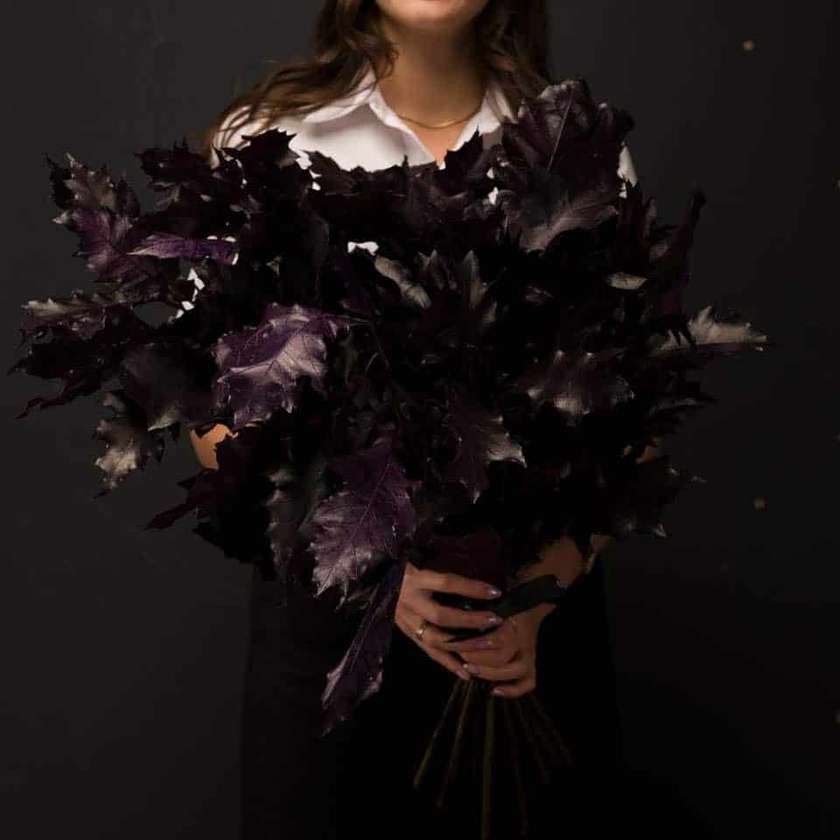 Black Decorative Leaves Bouquet