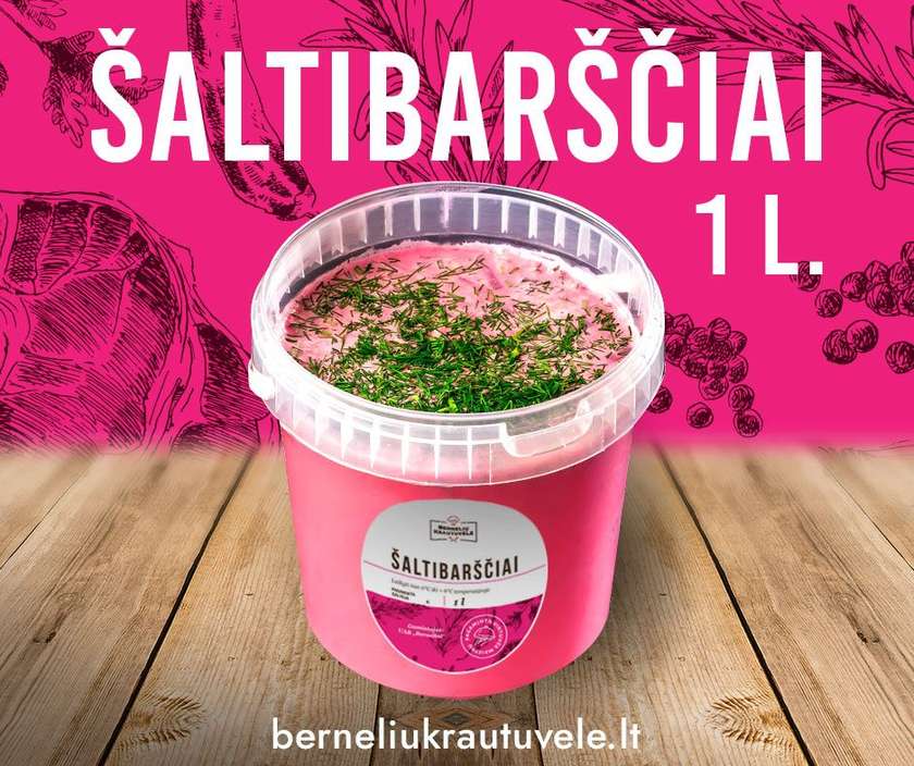 Krautuvėlės šaltibarščiai kibirėlyje 1 l
