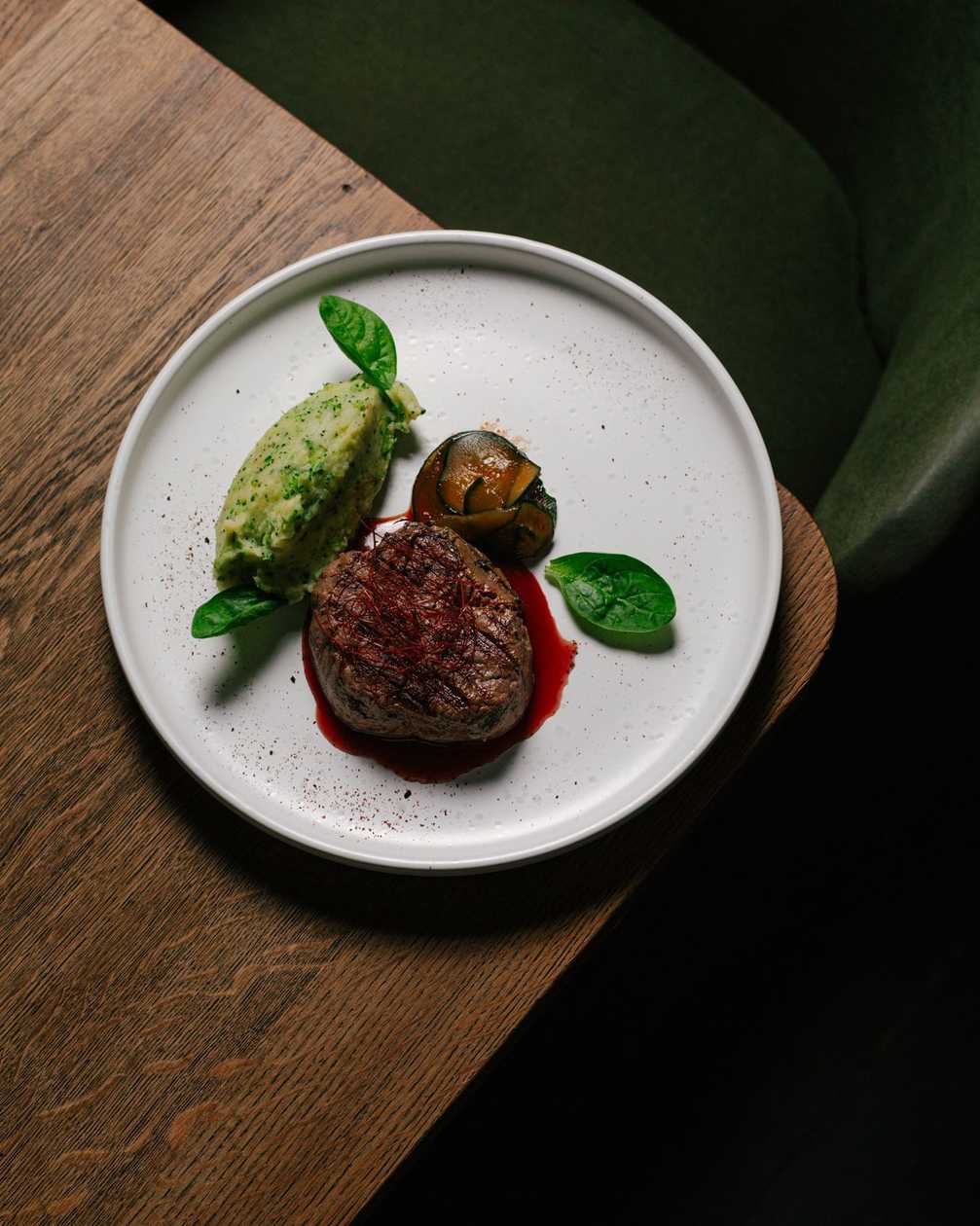 Filet Mignon with Mashed Potatoes and Broccoli