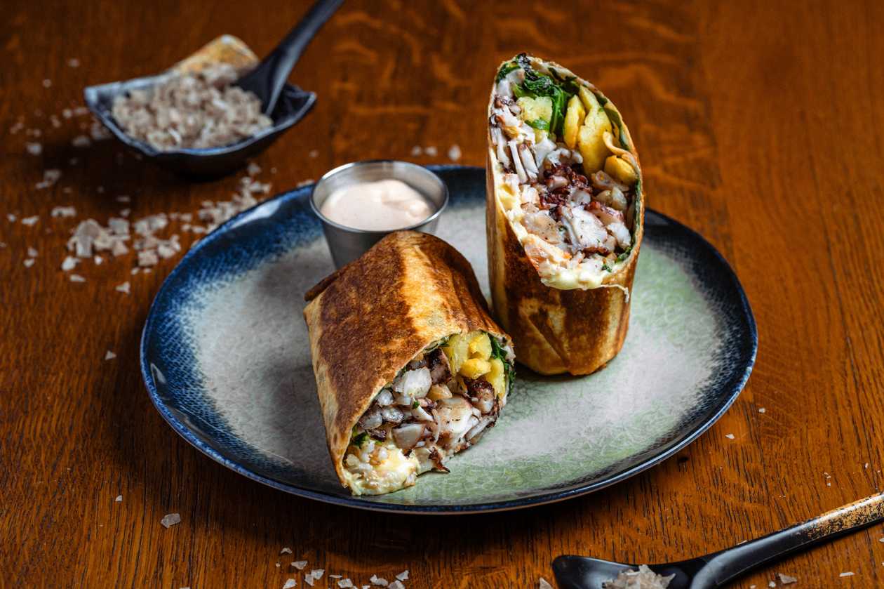 Wrap cu caracatiță și creveți