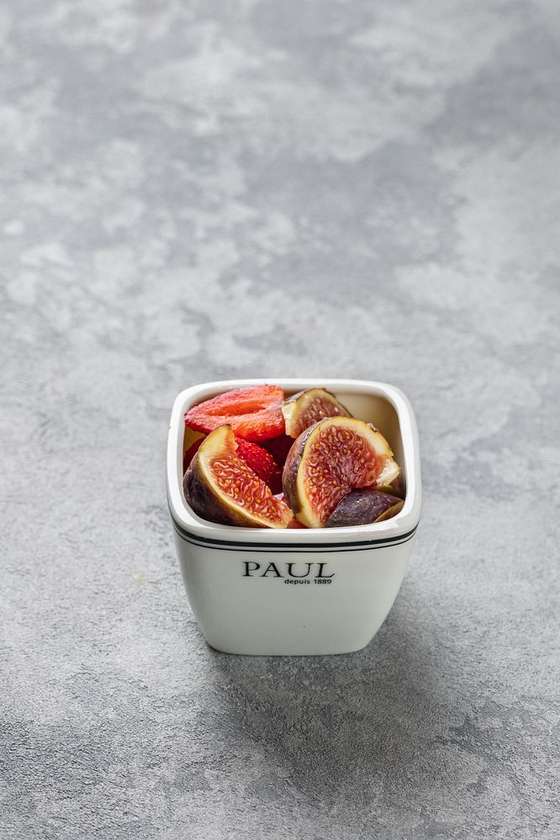 Seasonal fruit and berry mix strawberries and figs