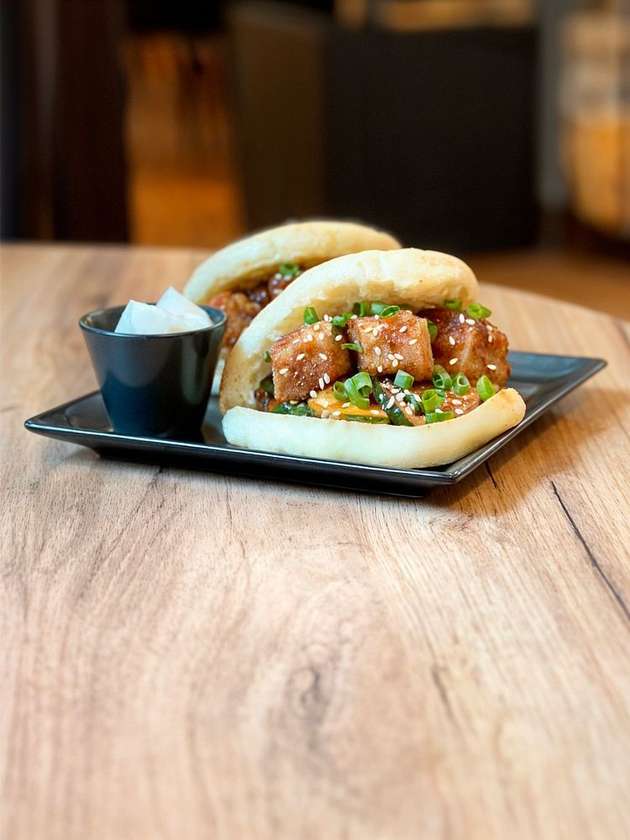 Bao Sandwiches with Glazed Crispy Tofu