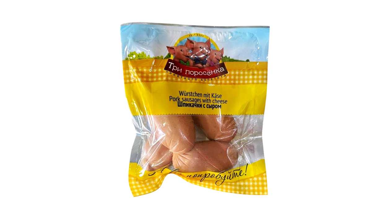 Свиные колбаски с сыром, Три Поросенка 400 г