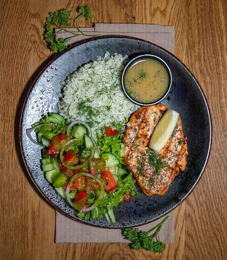 Butterfly salmon steak