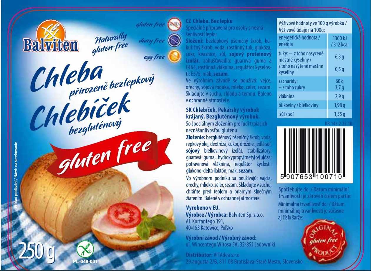 VITADEA bread (gluten-free) sandwich 250g