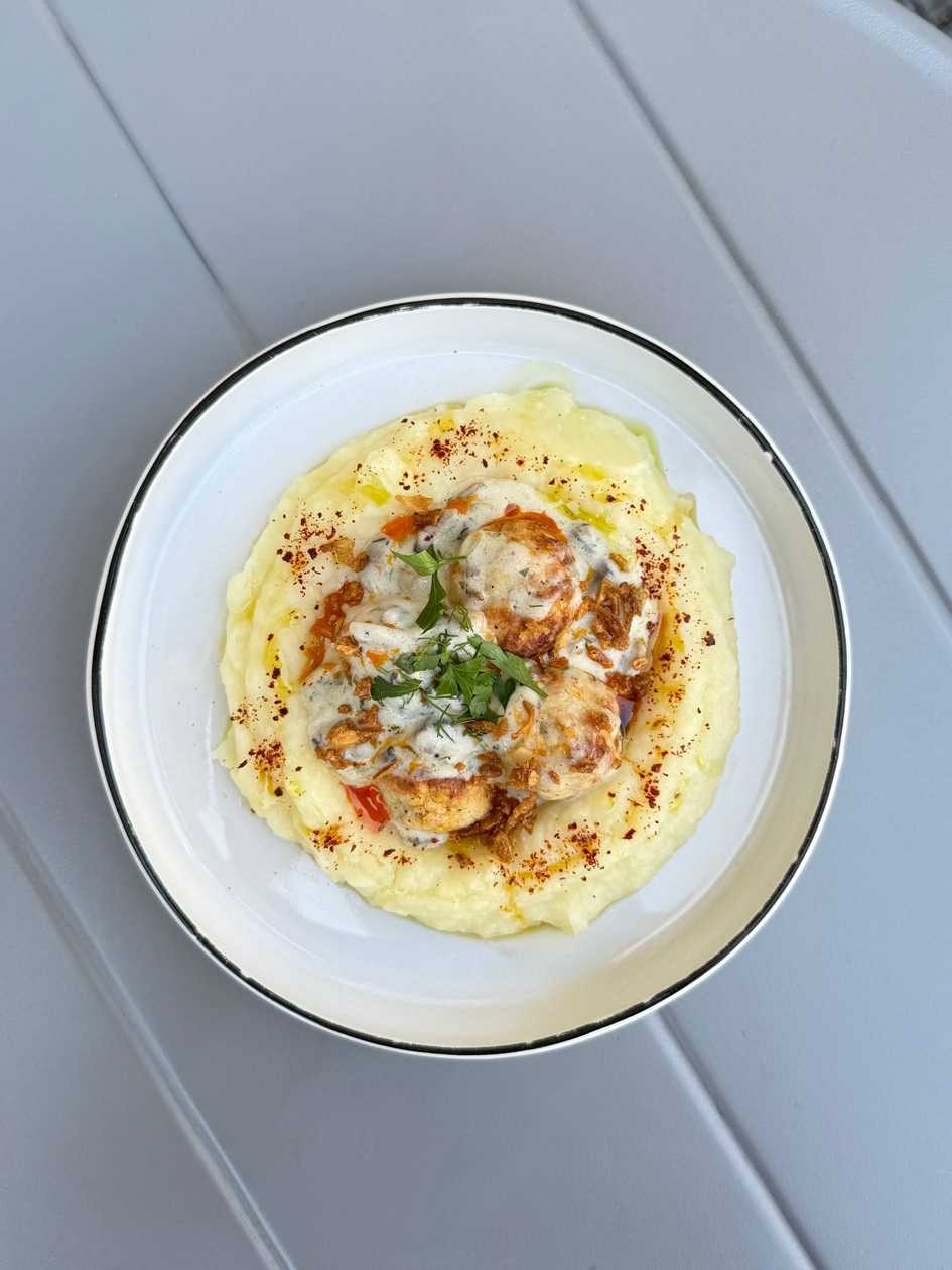 Chicken Meatballs with Mashed Potatoes