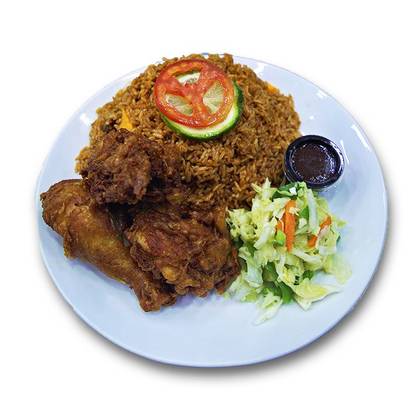 3 Pieces of Fried Chicken with Jollof Rice