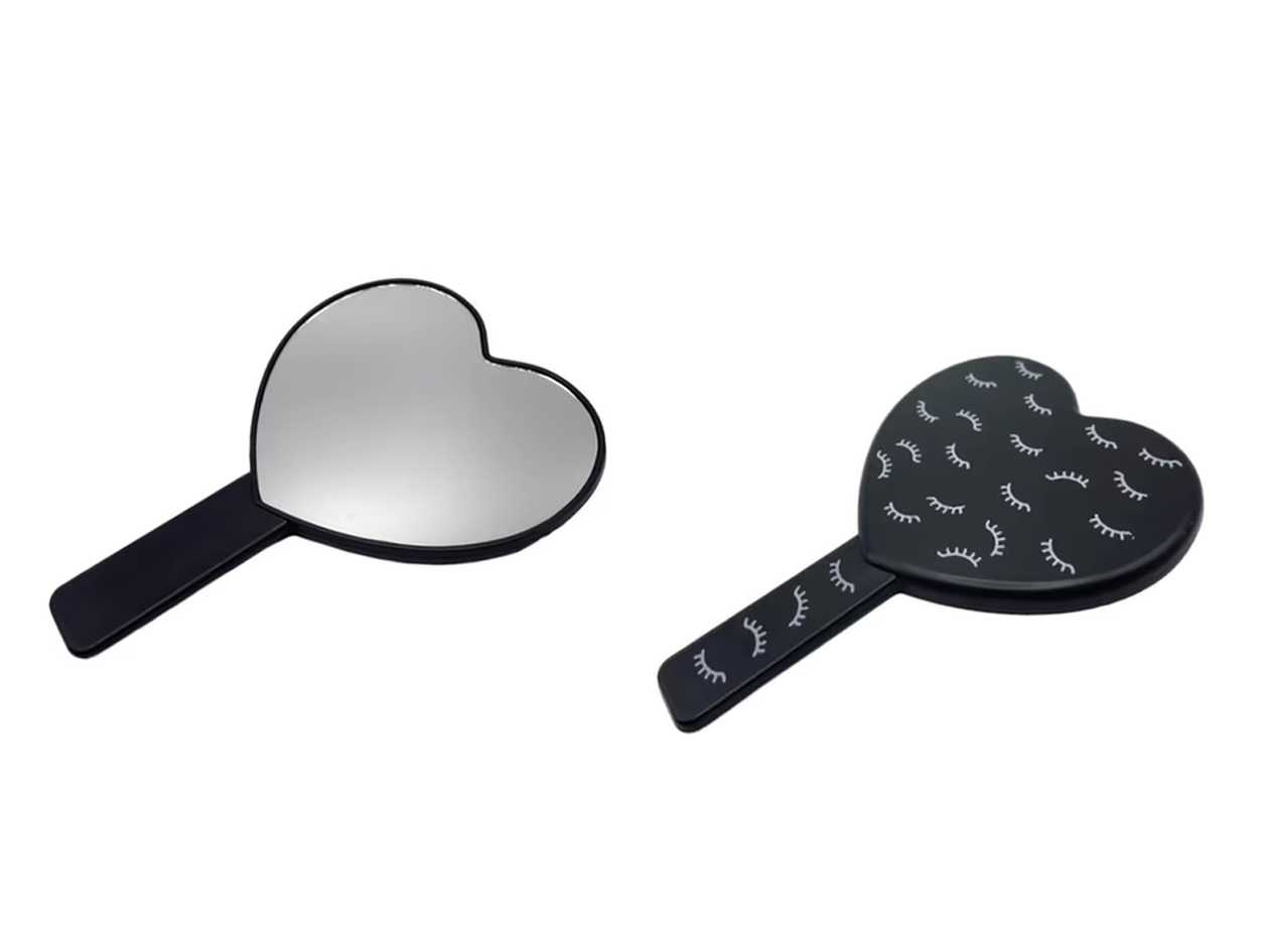 Heart Shaped Mirror - Black
