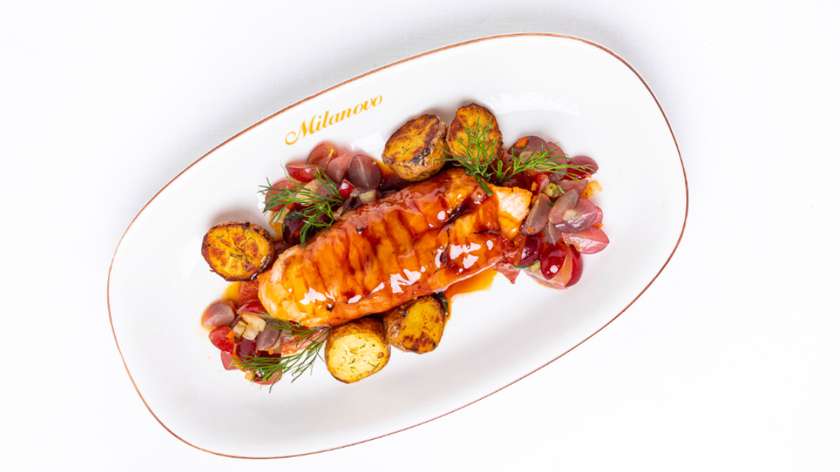 SALMONE CARAMELLATO E PARMA
