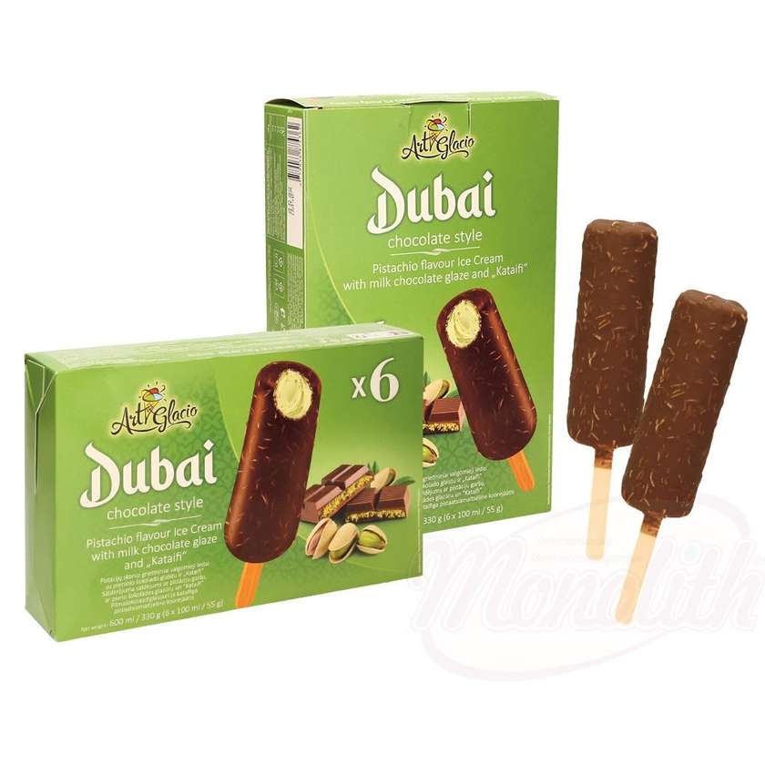 Παγωτό "Art Glacio" Dubai Chocolate Style 600ml (Box 9)