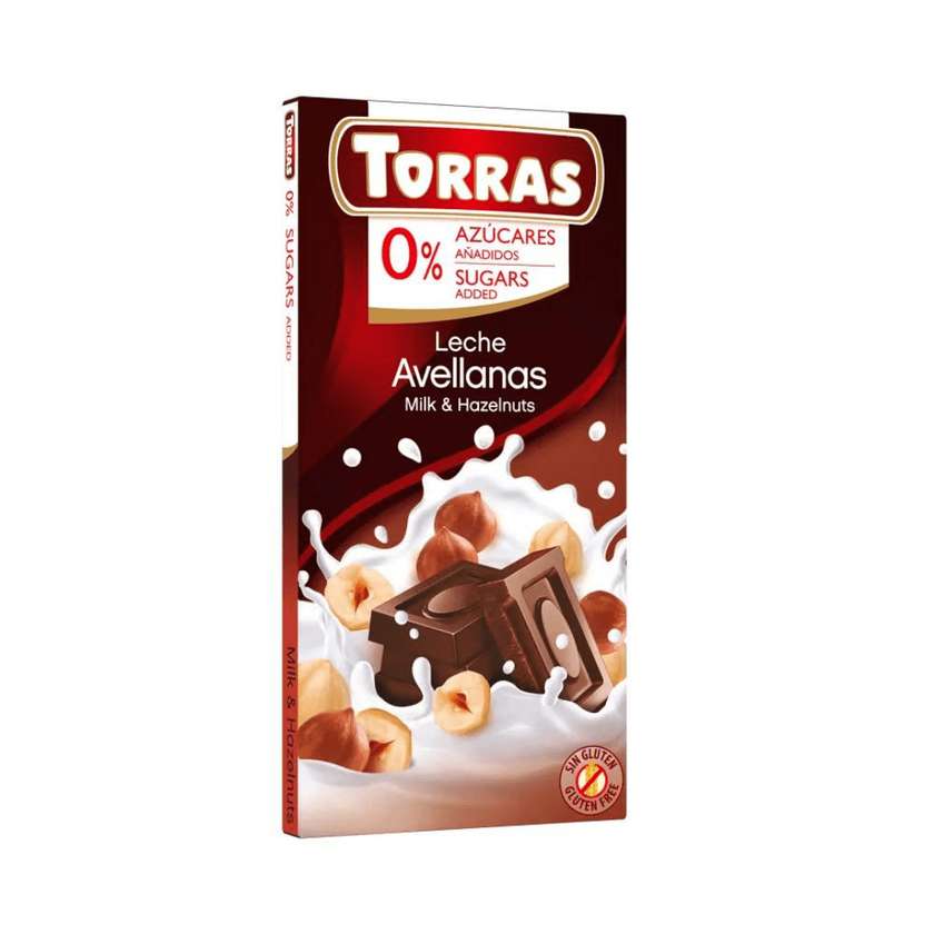 Milk Chocolate with Nuts without Added Sugar - 75g - Torras
