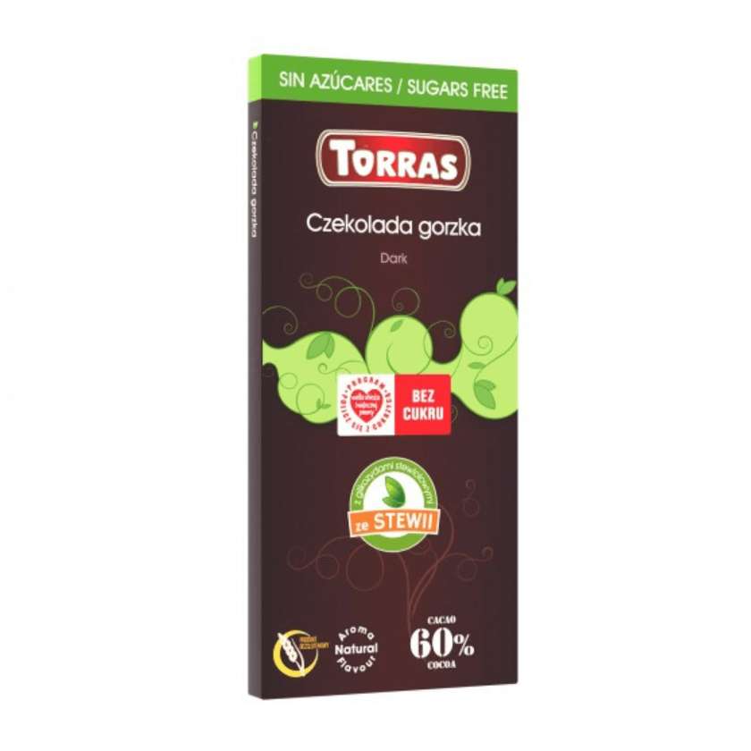 Dark Chocolate with Stevia - 100g - Torras