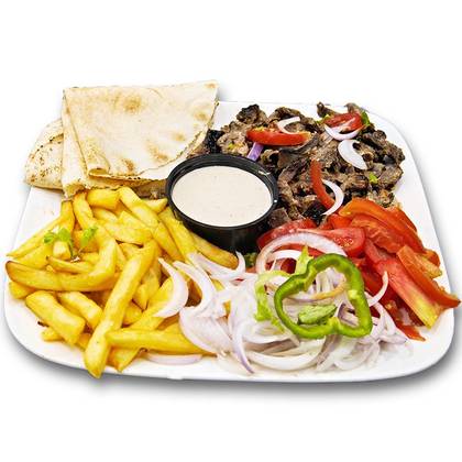 Beef Shawarma Plate with Fried Rice or Chips