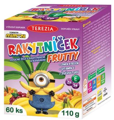 Rakytníček Frutty Jelly + Zn + Se + Vit. E MINIONS