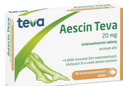 Aescin Teva 20 mg 30 Tablets