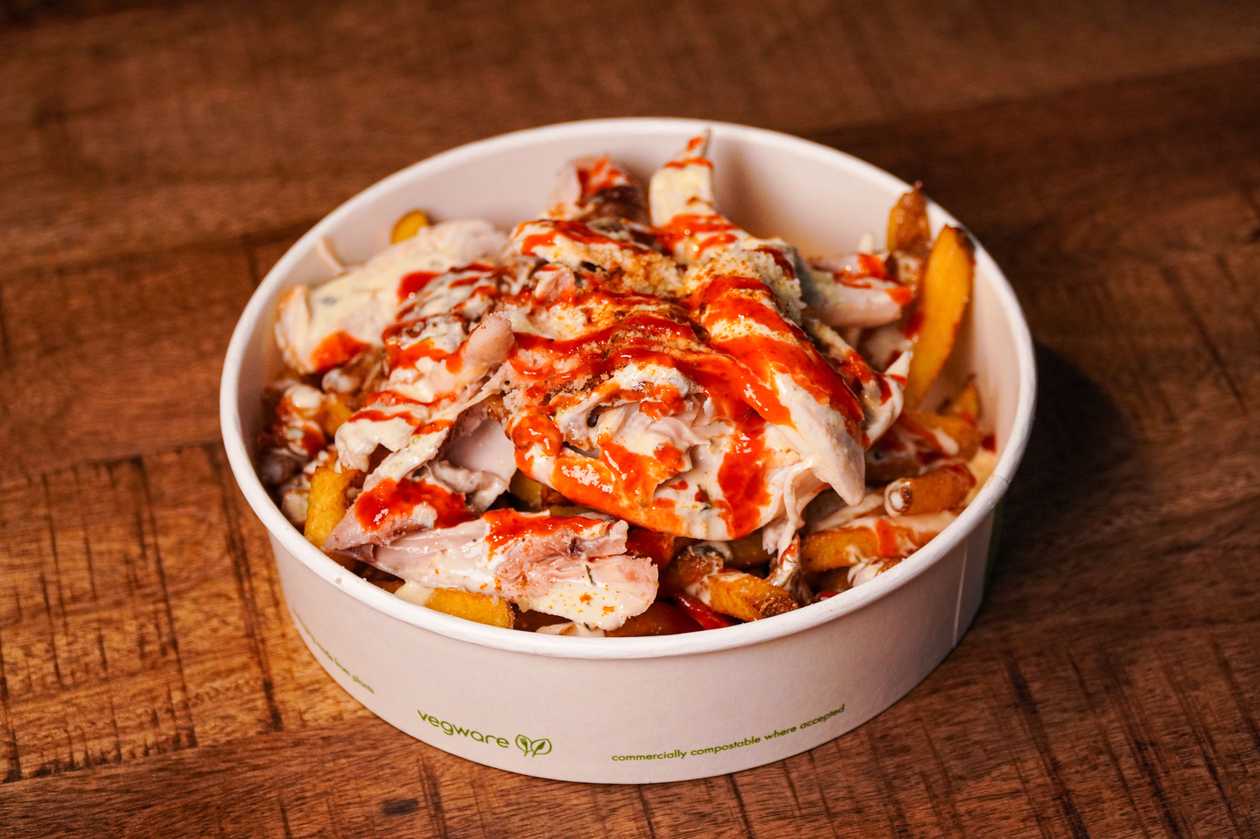 Loaded Fries with Pulled Chicken
