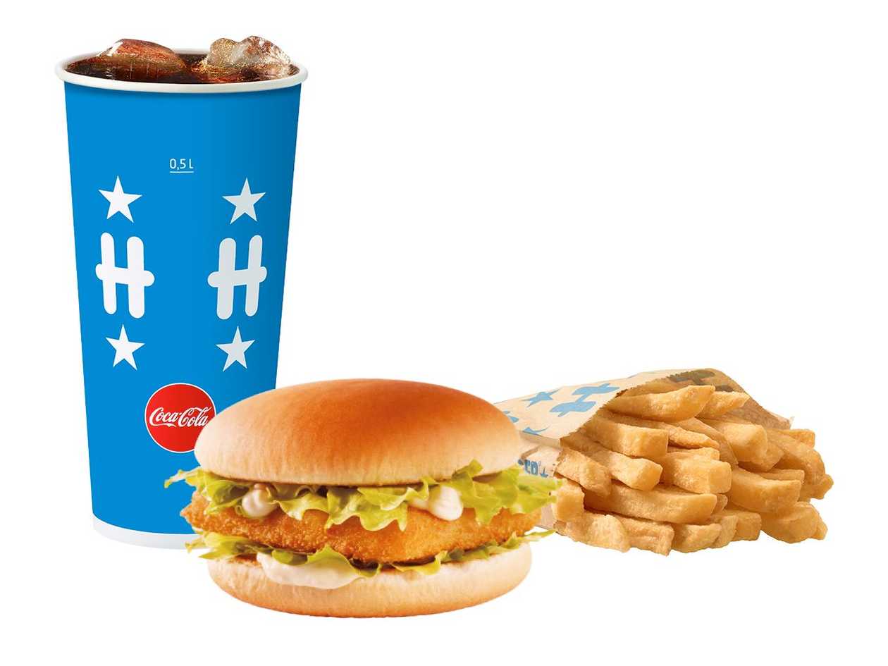 Hesburger Fish Burger Large Combo