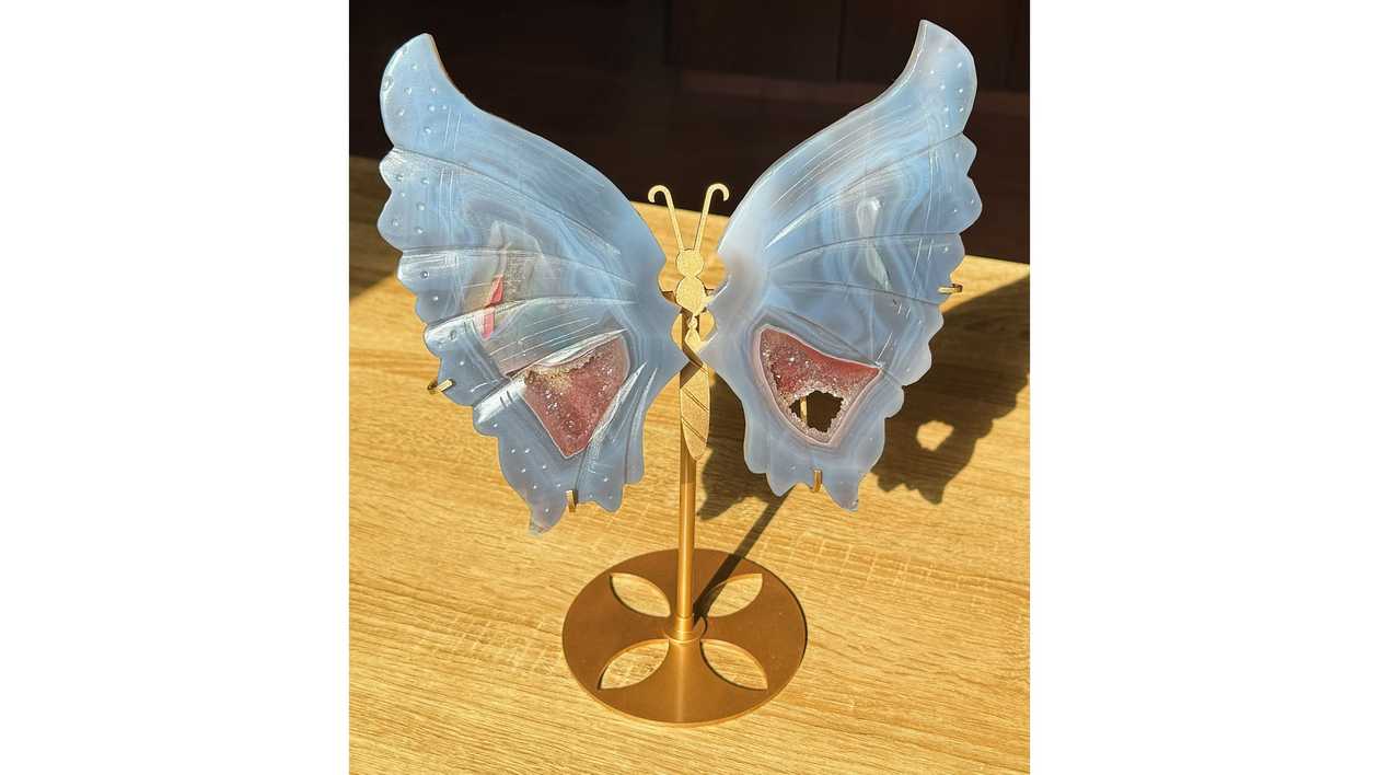 Mystic Veilwing Guardian ~ Druzy Agate & Amethyst🦋 Butterfly