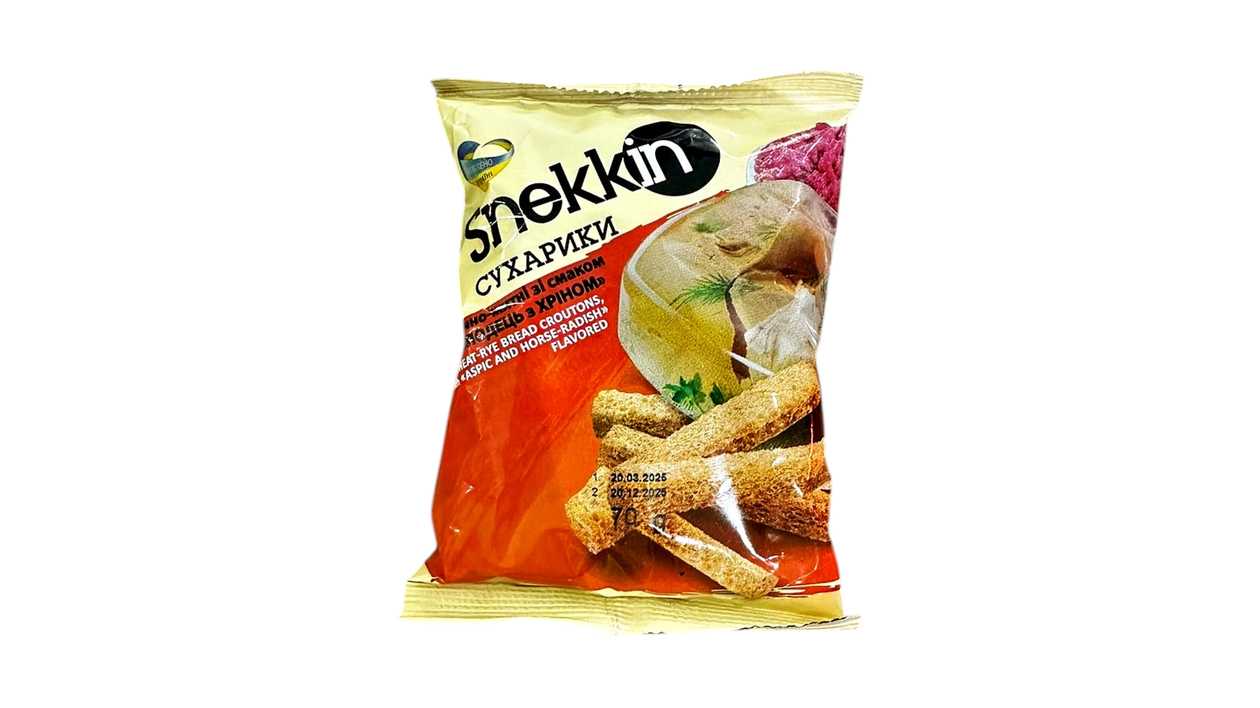 "SNEKKIN" bread croutons with aspic & horseradish 70g