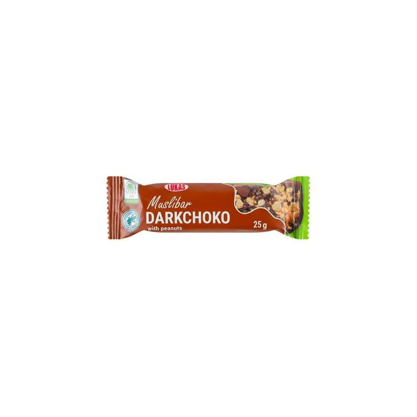 Javainių batonėliai MUSLIBAR dark choco su žemės riešutais