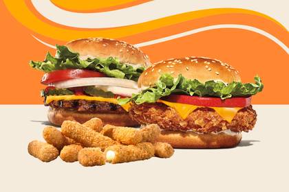 Whopper JR Cheese burger + Crispy Chicken Cheese burger + Mozza sticks 9 pcs
