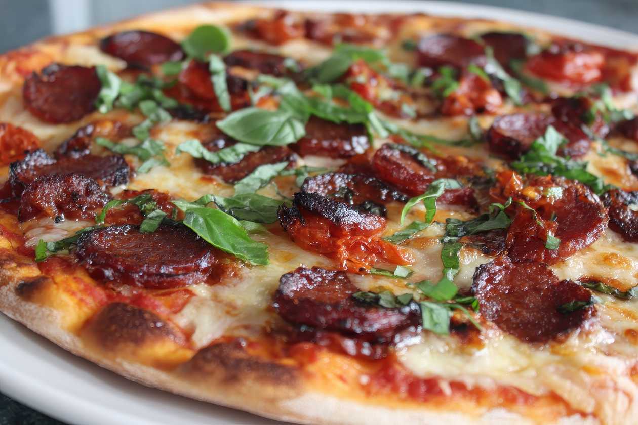 Klobásová pizza