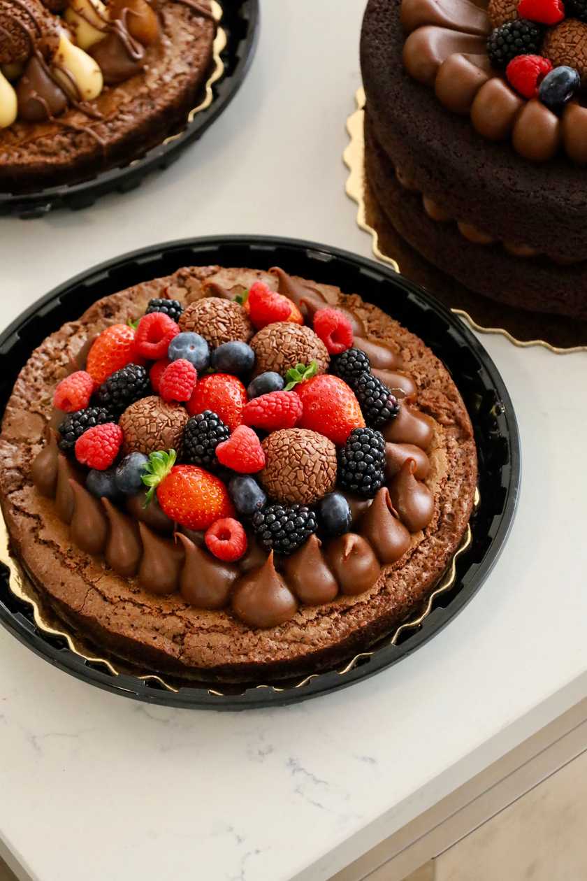 Brownie, Brigadeiro and Fruit Tart