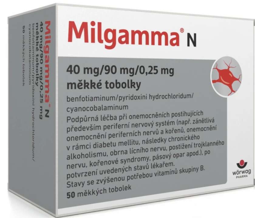 Milgamma N 40 mg / 90 mg / 0.25 mg 50 capsules