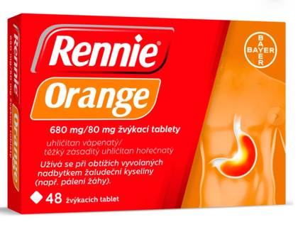 RENNIE ORANGE 680MG/80MG 48 chewable tablets
