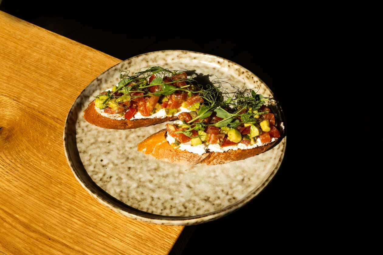 Bruschetta with salmon