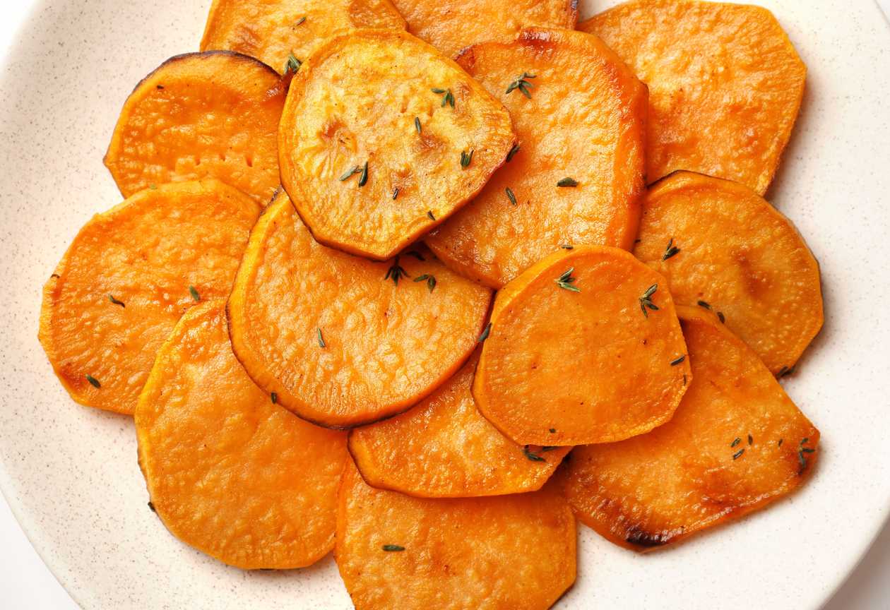 Roasted sweet potatoes
