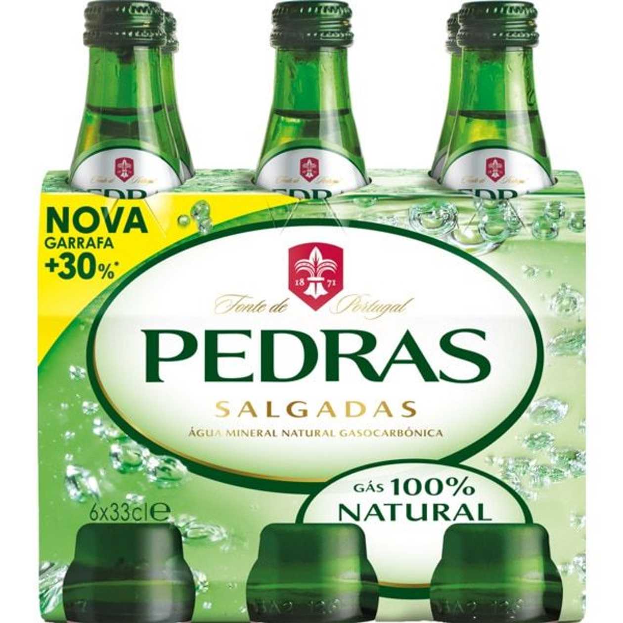 Pedras Água com Gás Pack 6 garrafa 33 cl
