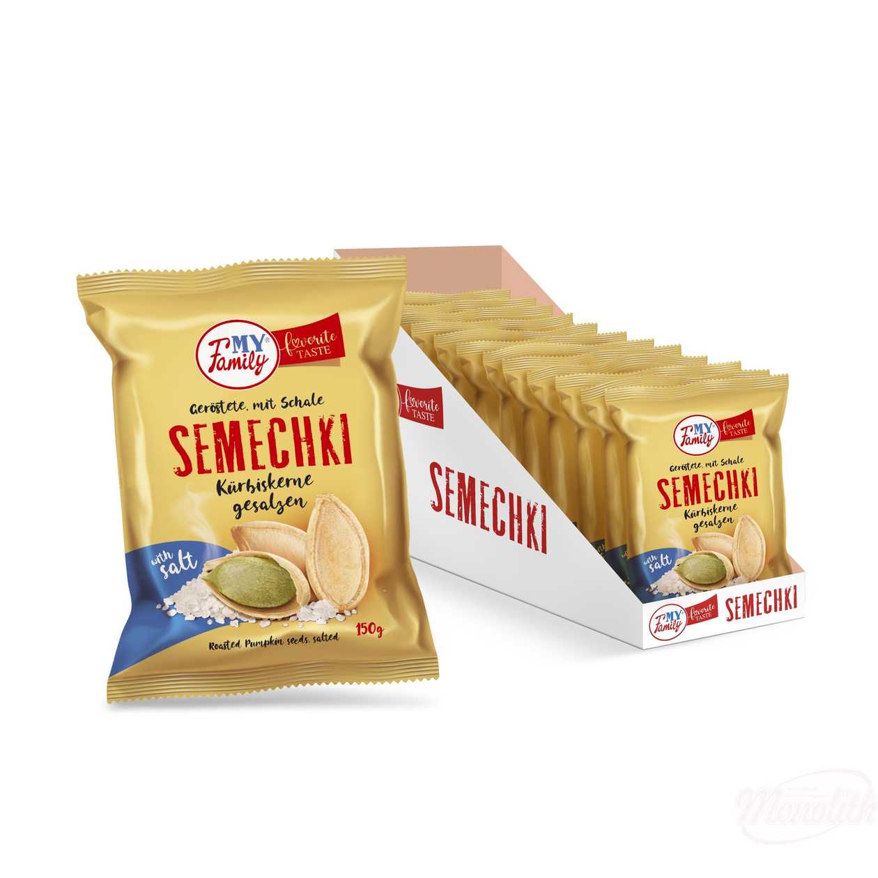 Σπόροι Κολοκύθας "My Family" Ψημένοι Αλατισμένοι 150g (Κουτί 12)