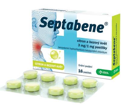 Septabene Lemon and Elderflower 16 Lozenges
