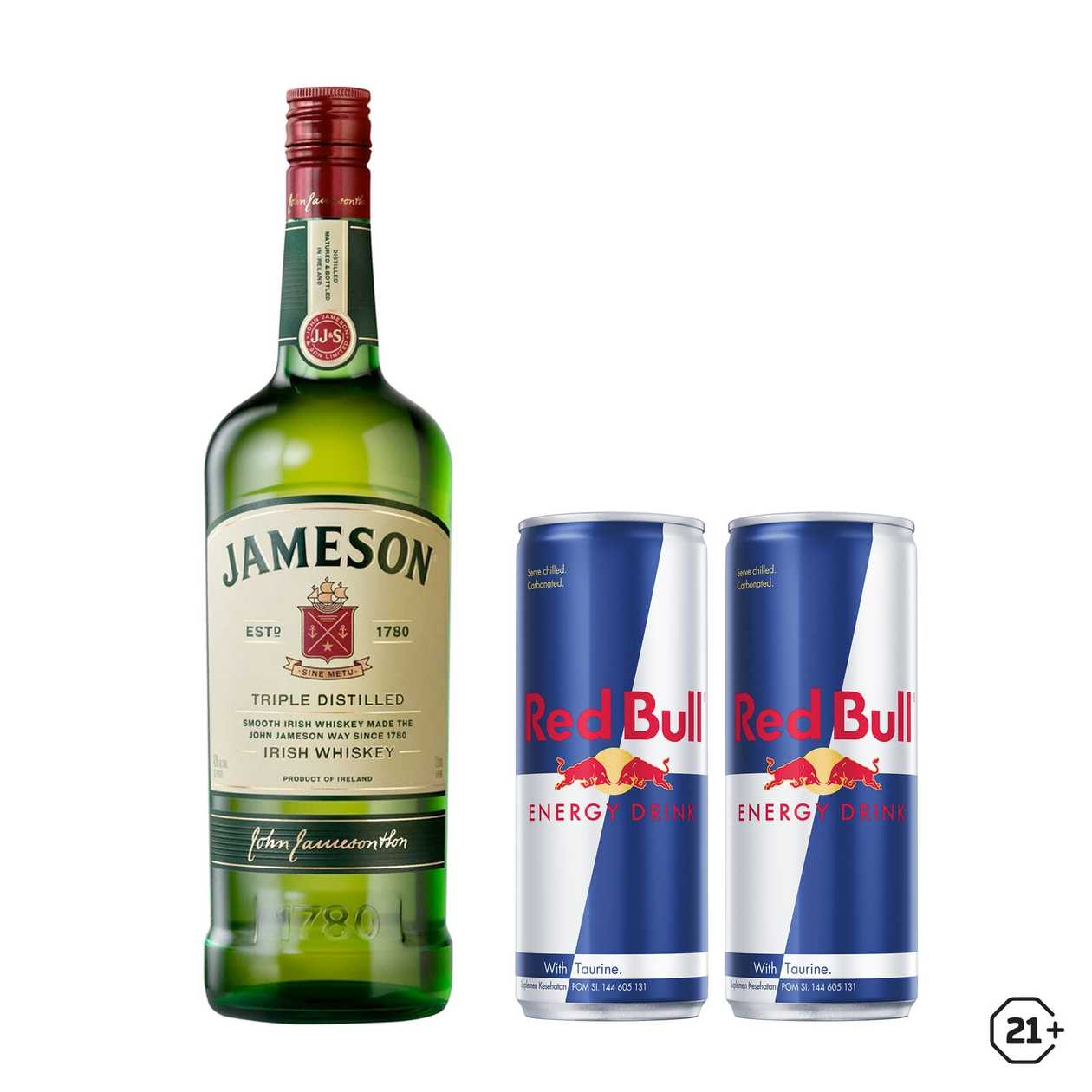 Jameson 70cl+2 Redbull