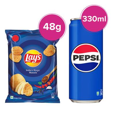 Lays Magic Masala +1 Pepsi lata