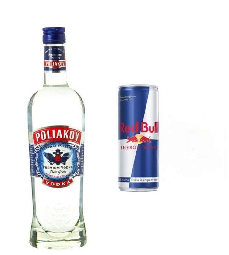 Poliakov premium vodka 70cl + 1 Redbull
