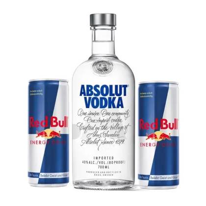 Absolut vodka70cl+2 Redbull