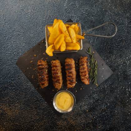 Mici, Potatoes and Mustard